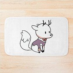 Hilda's funny deer fox in tuxedo bath mat