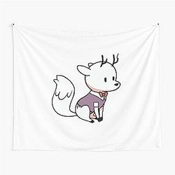 Hilda's funny deerfox in a tuxedo tapestry