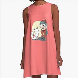 Hilda Netflix Hilda and Twig Cartoon Kids Show A-Line Dress