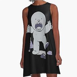 Hilda Troll of a Cute Girl in a Happy Birthday A-Line Dress