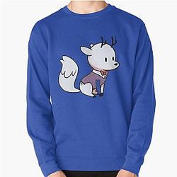 Hildas funny cute deerfox in tuxedo Pullover Sweatshirt