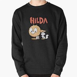 Cute Hilda Netflix 007 Hilda Mayor and Cat Birthday Gift Cute Pullover Sweatshirt