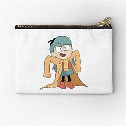 Hilda in cute yellow coat with big zipper pouch