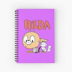 Cute Hilda on Netflix mayor and cat birthday gift best Spiral Notebook