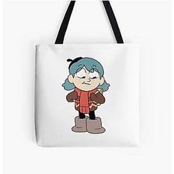Hilda is smiling with a funny cute blue poached All Over Print Tote Bag
