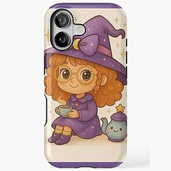 Hilda Honeyspell Cozy Witch Girl with Teacup Art Print iPhone Case