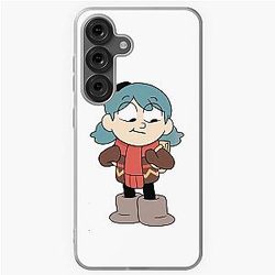 Hilda is smiling with a funny cute blue poached Samsung Galaxy Case
