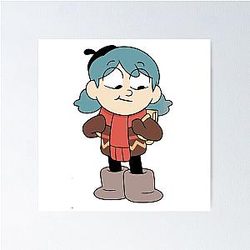 Hilda is smiling with a funny cute blue poached egg Poster