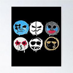 Some Hollywood Famous Undead Mask Poster RB1412