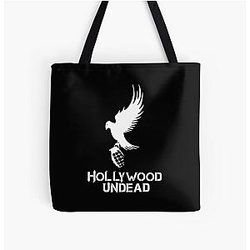 Undead Single Granade with Hollywood Bird All Over Print Tote Bag RB1412