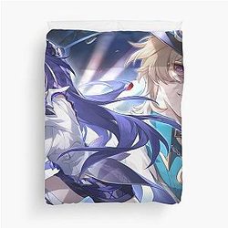 Acheron and Aventurine - Honkai: Star Rail Duvet Cover