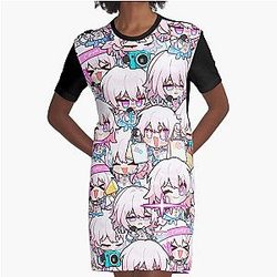 March 7th Honkai Stair Rail patrón de chibi Gráfico Camiseta