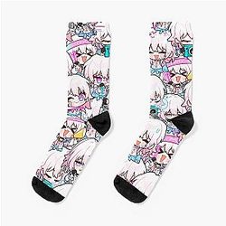 March 7th Honkai Stair Rail chibi pattern Socks