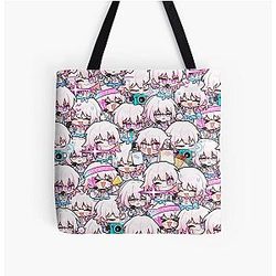 March 7th Padrão do chibi do trilho da escada de Honkai tudo sobre a impressão Tote Bag