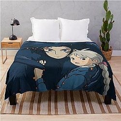 Howl's Moving Castle ブランケット - Howl's Moving Castle ポスタースローブランケットRB2507 [ID632]