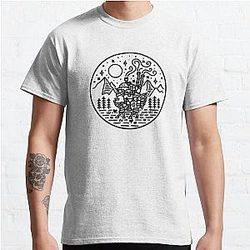 Howl's Moving Castle Tシャツ - Howlの動城 - 黒輪郭クラシックTシャツRB2507 [ID891]