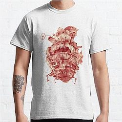 Howl's Moving Castle Tシャツ - howl's moving castle レッドクラシックTシャツRB2507 [ID896]