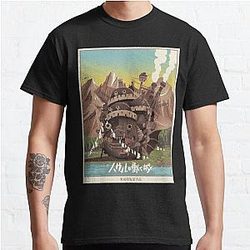 Howl's Moving Castle Tシャツ - howl's moving castle ポスター クラシック T シャツ RB2507 [ID931]