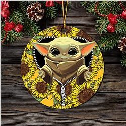 Baby Yoda Sunflower Ornament for Holiday Decor – Perfect Gift