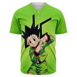 HxH Merch - Gon Freecss Fire 3D Baseball Jersey No.3