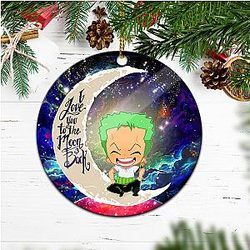 One Piece Galaxy Love You To The Moon Circle Ornament Holiday Gift