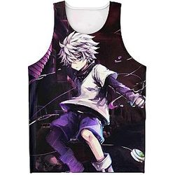 HxH Merch - Killua Zoldyck 3D Tank Top Design No.3