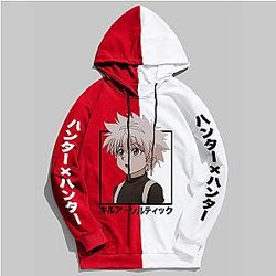 Hunter x Hunter Killua Split Color Red 3D Hoodies