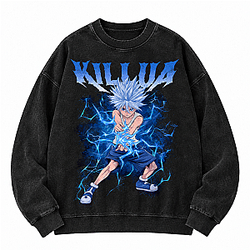 Killua Zoldyck PTTT0809 Washed  Hunter x Hunter Sweaters