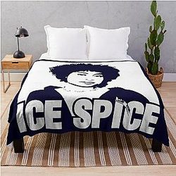 Ice Spice rapper illustration  Throw Blanket RB1608