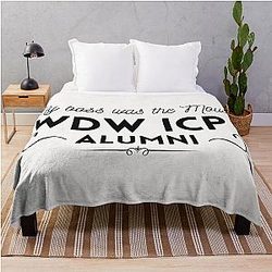 My Boss was the Mouse: WDW ICP CM Alumni, Black font Throw Blanket RB3107