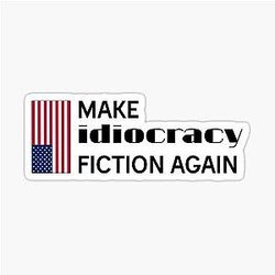 Idiocracy Black Logo Sticker