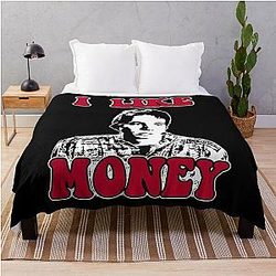 vintage idiocracy I like money throw blanket