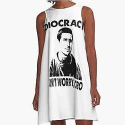Black Face Idiocracy Movie A-Line Dress