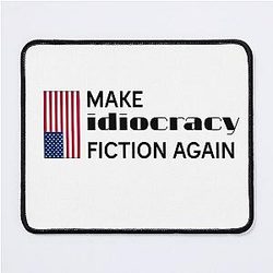 Make Idiocracy Black Logo Mouse Pad