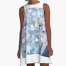 Iroha Ocean Blue Dreamcore A-Line Dress