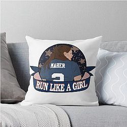 Ilona Maher Jersey Run Like a Girl Rugby Sevens USA Throw Pillow