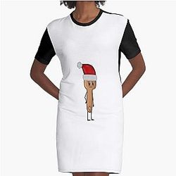 Paintbrush Santa Hat - Inanimate Insanity Graphic T-Shirt Dress