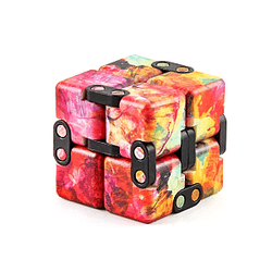 Multi-Colored Orange Smooth Infinity Cube Fidget Toys for Stress Relief