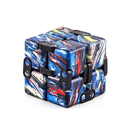 Multi-Colored Black Smooth Infinity Cube Fidget Toys for Stress Relief