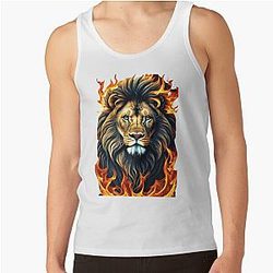 Lion head in flames Design Tank Top RB0712