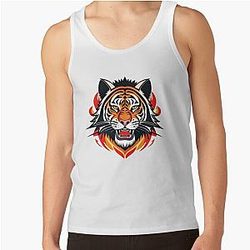 Tiger in Flames Design Tank Top RB0712