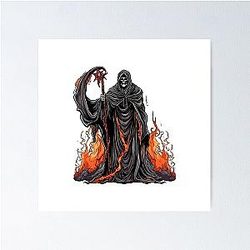 Grim Reaper in Flames Poster RB0712