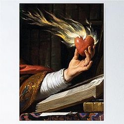 Heart in flames painting detail Poster RB0712