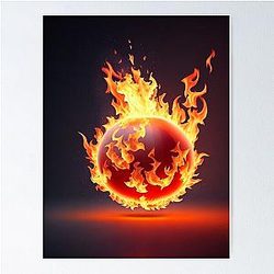 Fireball in Flames Poster RB0712