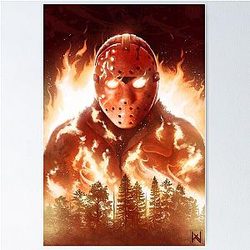 Jason In Flames Poster RB0712