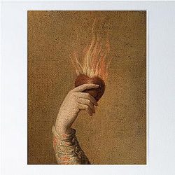 Heart in flames painting detail Poster RB0712