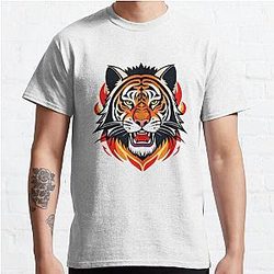 Tiger in Flames Design Classic T Shirt RB0712