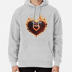 Heart in Flames  Pullover Hoodie RB0712