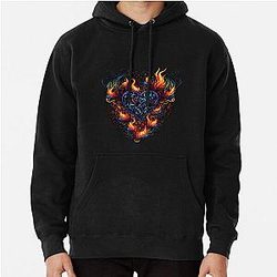 Heart in flames Pullover Hoodie RB0712