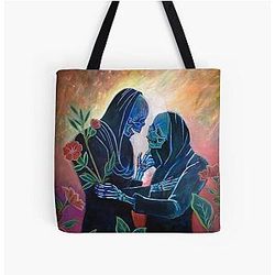 Lovers in Flames All Over Print Tote Bag RB0712